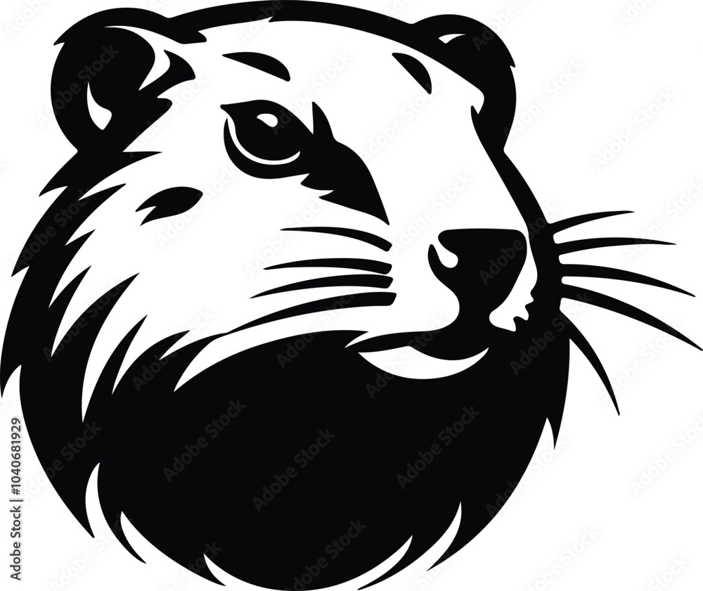 Black silhouette of gopher head