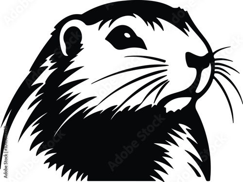 Black silhouette of gopher head