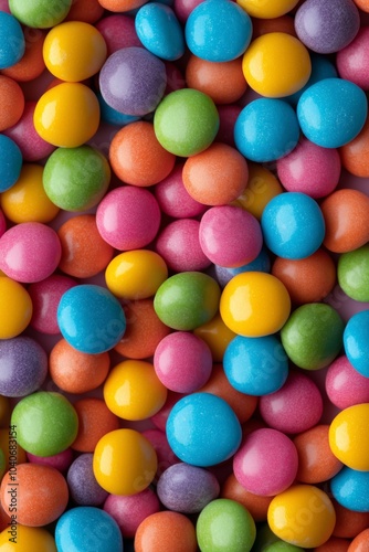 Colorful Medley of Glossy Candy Spheres