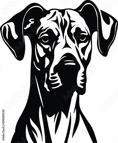 Black silhouette of great Dane head