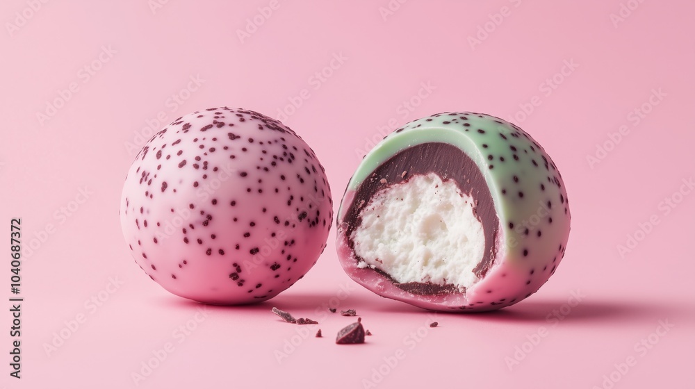 Colorful Dessert Balls with Creamy Filling Colorful Dessert Balls with Creamy Filling