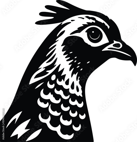 Black silhouette of grouse head