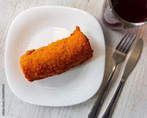 Appetizing croquettes in Polish closeup. High quality photo photo