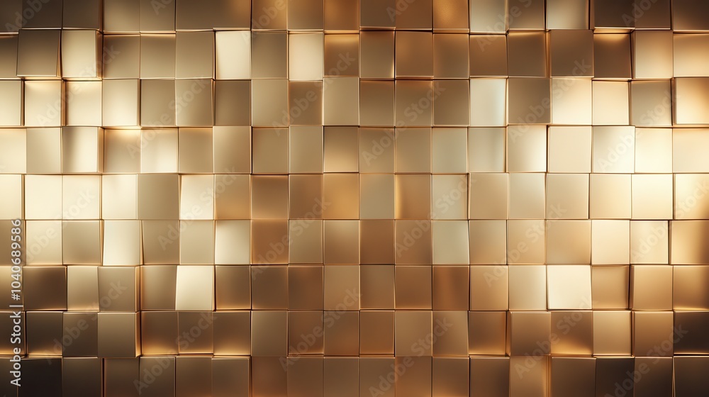A captivating close-up of smooth, seamless gold squares forming a rich texture, exuding an aura of sophistication, elegance, and timeless luxury for any setting. A captivating close-up of smooth, seamless gold squares forming a rich texture, exuding an aura of sophistication, elegance, and timeless luxury for any setting.