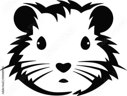 Black silhouette of hamster head
