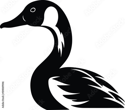 Black silhouette of Hawaiian goose head