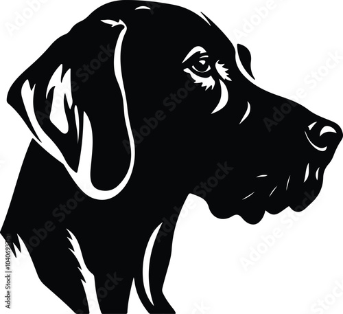Black silhouette of hound head