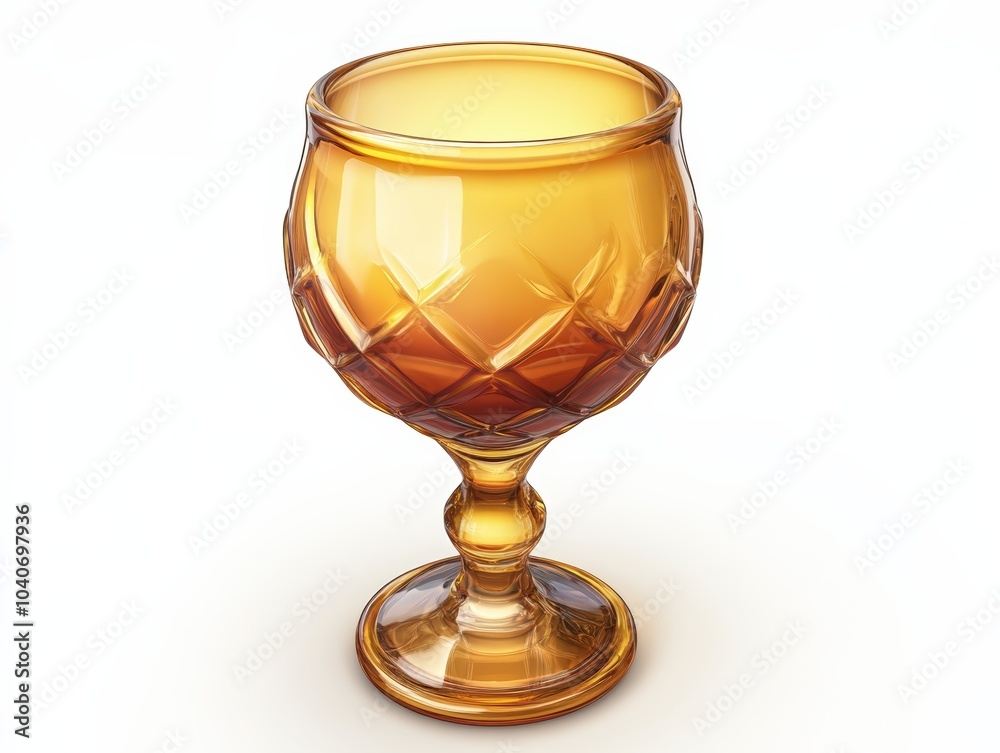 Amber glass goblet on white isolated background. Amber glass goblet on white isolated background.