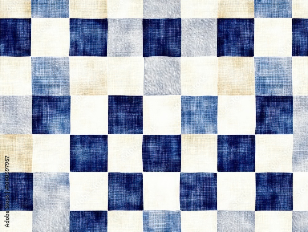 Blue and white checkerboard pattern texture on a white background. Blue and white checkerboard pattern texture on a white background.