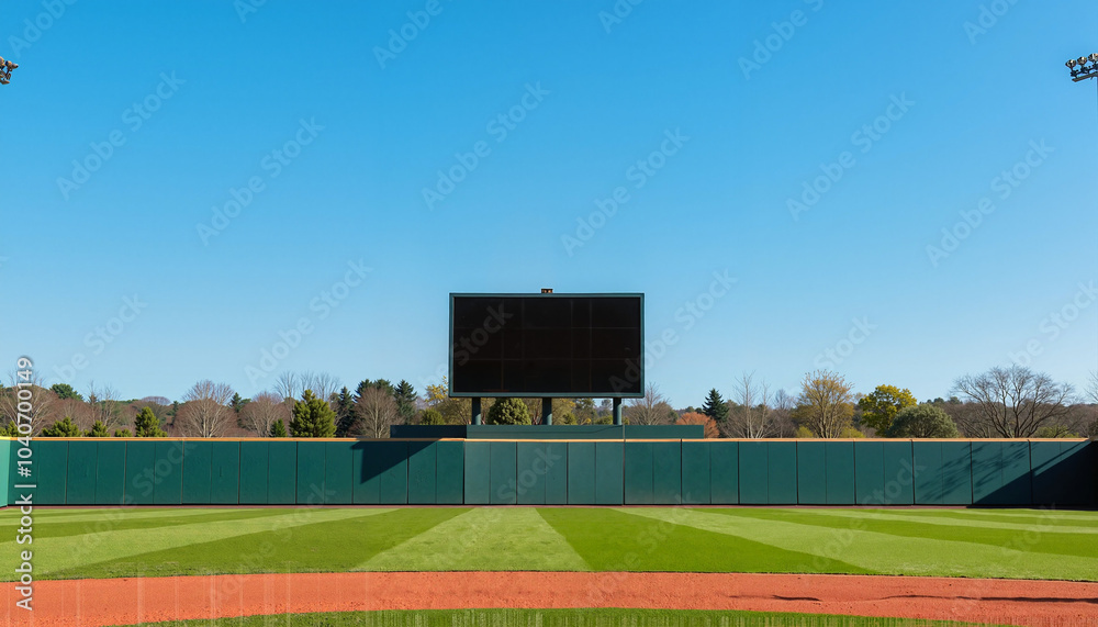 custom made wallpaper toronto digitalEmpty baseball field with scoreboard against blue sky