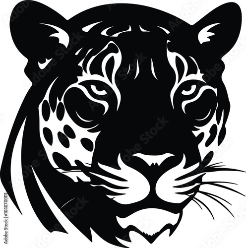 Black silhouette of jaguar head