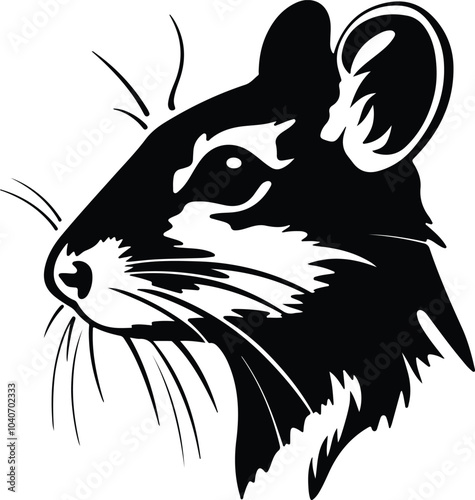 Black silhouette of kangaroo rat head