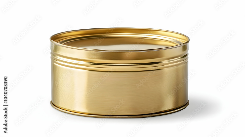 Metallic tinned can for long-term food storage isolated on white - Metallic tinned can for long-term food storage isolated on white -