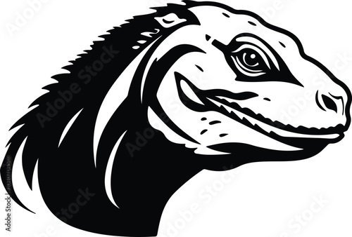 Wallpaper Mural Black silhouette of Komodo dragon head Torontodigital.ca