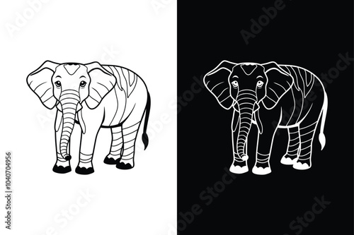 Elephant vector silhouette icons icon set on white background.