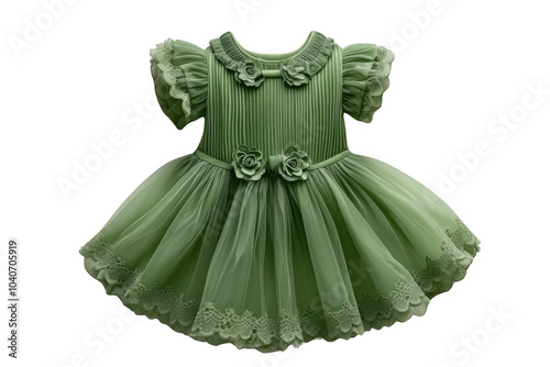 Obraz na płótnie Green baby dress isolated on transparent background, png file, no background png file w salonie