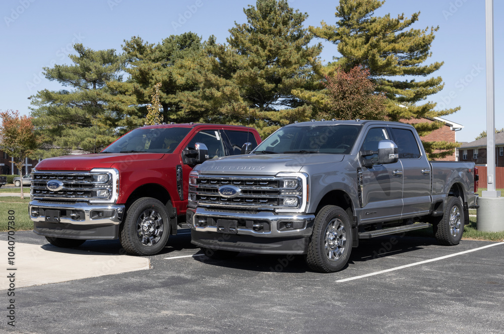 Ford F-250 SD SRW 4X4 Crew Cab Lariat display. Ford offers the F250