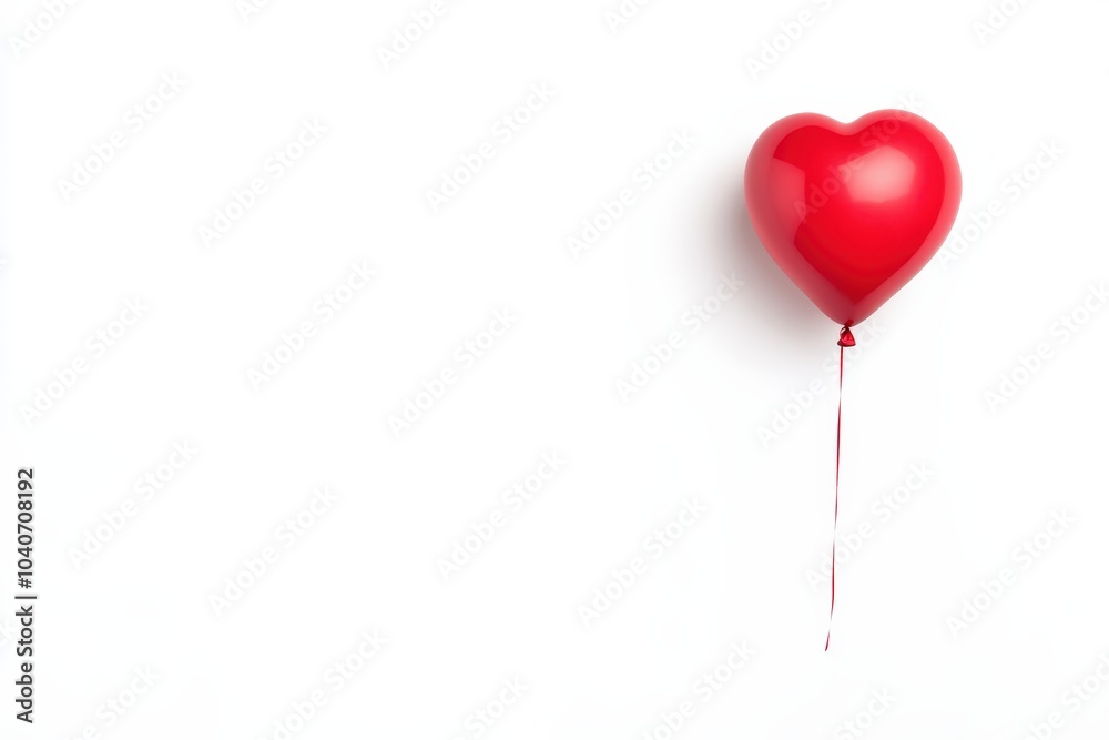 Red heart-shaped balloon on a white isolated background. Red heart-shaped balloon on a white isolated background.