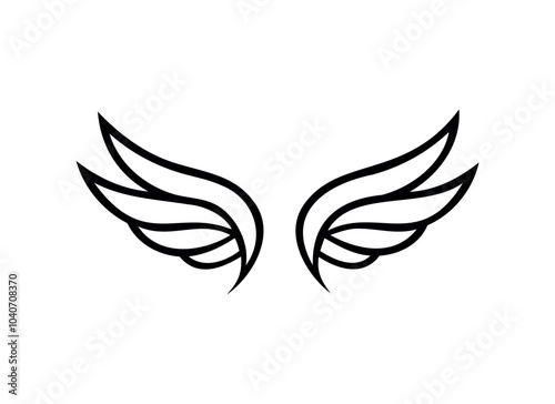 Elegant Wing Design Illustration: Minimalist Art for Logos and Branding