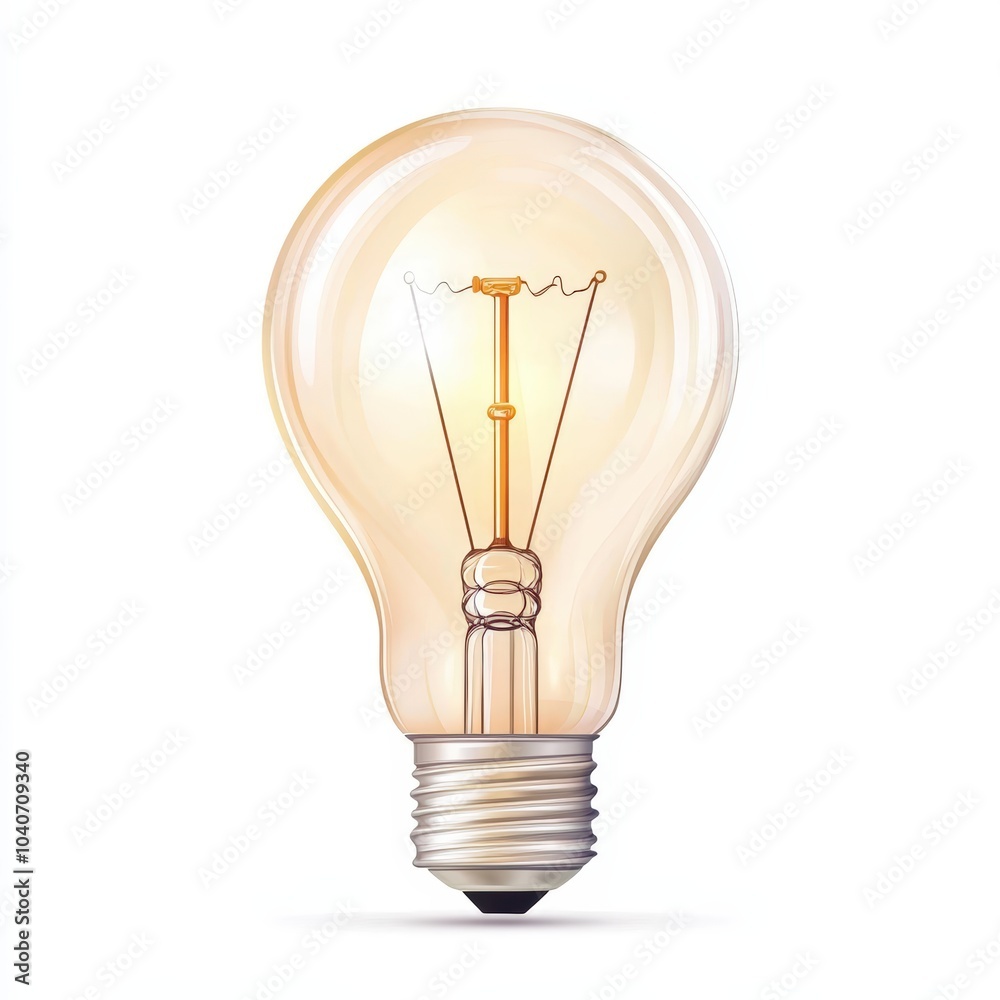 Light bulb with glowing filament, white isolated background. Light bulb with glowing filament, white isolated background.