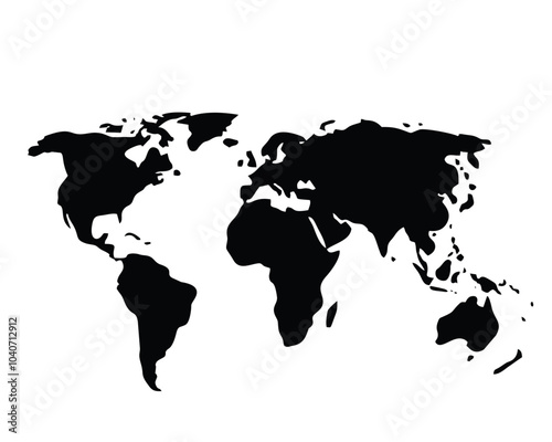 Black and white world map