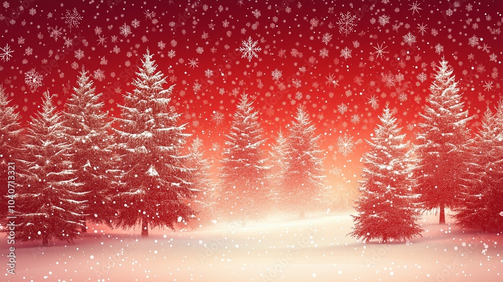 A red background with snowflakes. Concept of warmth and love during the winter season A red background with snowflakes. Concept of warmth and love during the winter season