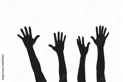 A group of hands reaching up in the air