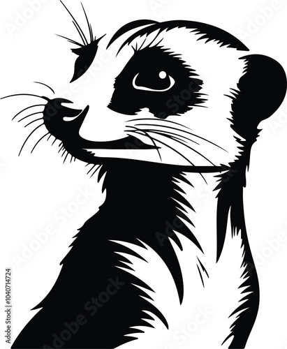 Black silhouette of meerkat head
