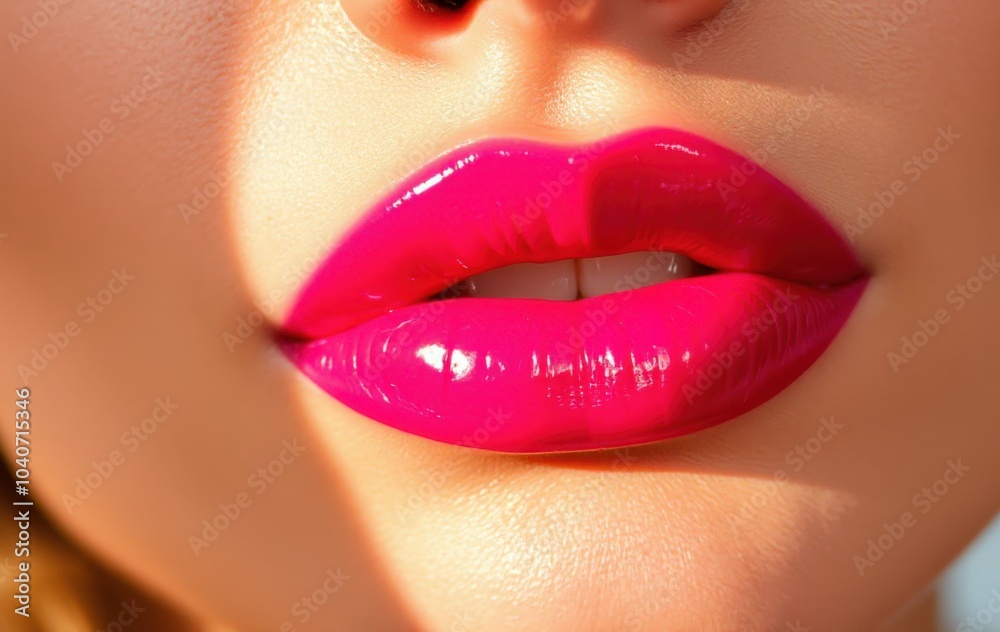 Fototapeta premium Perfect Pink Lips in Detail