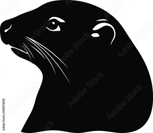 Black silhouette of mole head