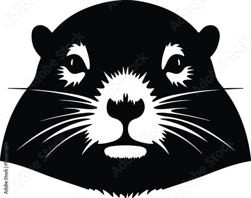 Black silhouette of mole head