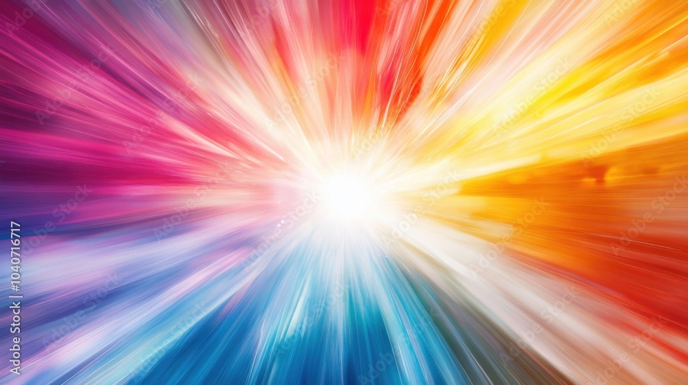 Obraz premium A dynamic explosion of radiant, intersecting rays with vibrant color contrasts and smooth gradients, modern and bold