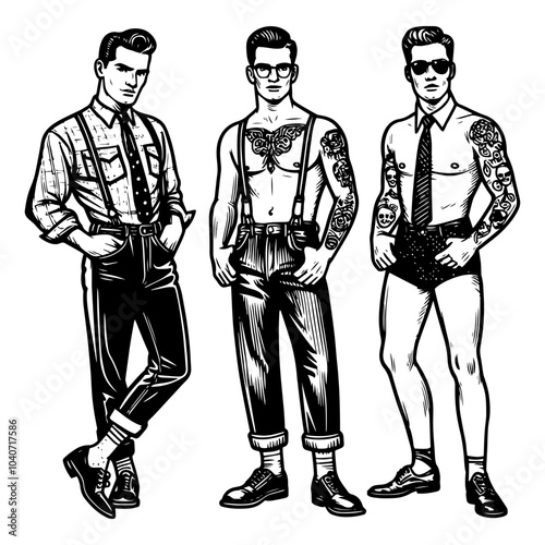 men in business suits. Vector, generative ai.