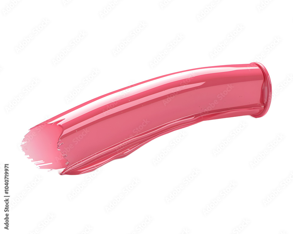 Vibrant pink lipstick smear showcasing glossy texture, perfect for beauty and cosmetic product imagery.