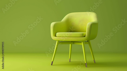 Wallpaper Mural Simple and elegant green armchair on a green background. The armchair is made of soft fabric and has a comfortable, inviting look. Torontodigital.ca