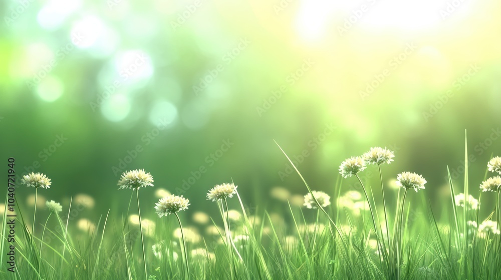 Delicate daisies bask in the warm glow of a sunlit meadow, AI Delicate daisies bask in the warm glow of a sunlit meadow, AI