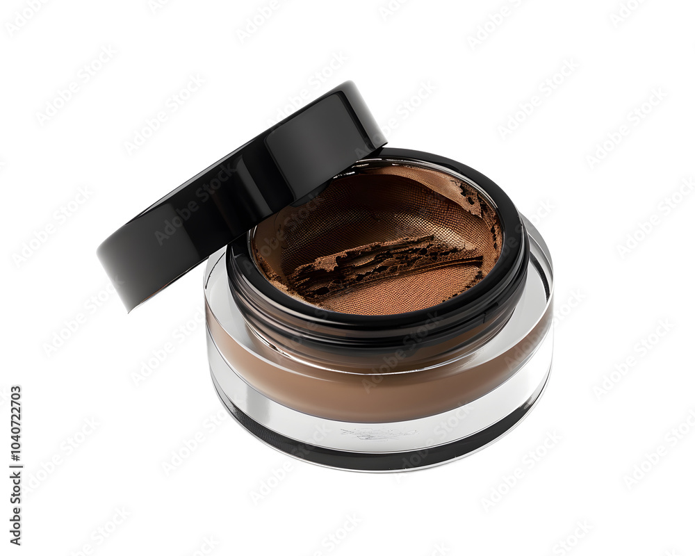 A stylish open jar of creamy brown makeup, perfect for enhancing beauty and adding a touch of elegance to any cosmetic collection. A stylish open jar of creamy brown makeup, perfect for enhancing beauty and adding a touch of elegance to any cosmetic collection.