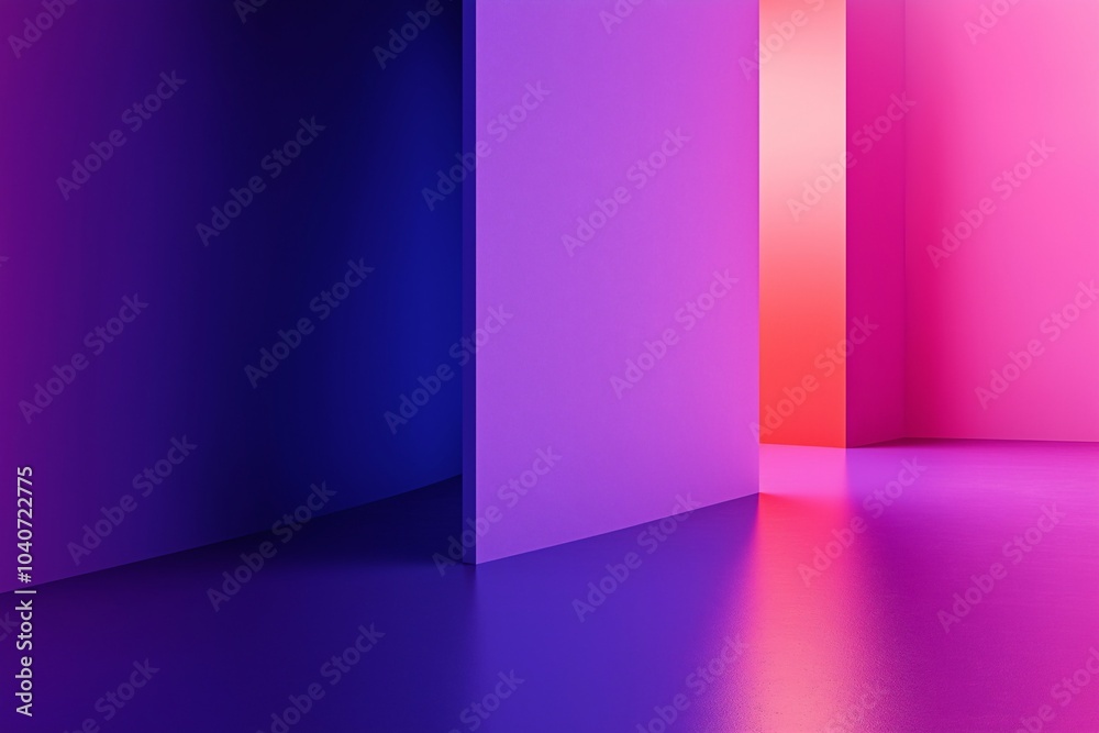 Abstract geometric shapes illuminated in vibrant pink and blue hues create a modern artistic space Abstract geometric shapes illuminated in vibrant pink and blue hues create a modern artistic space