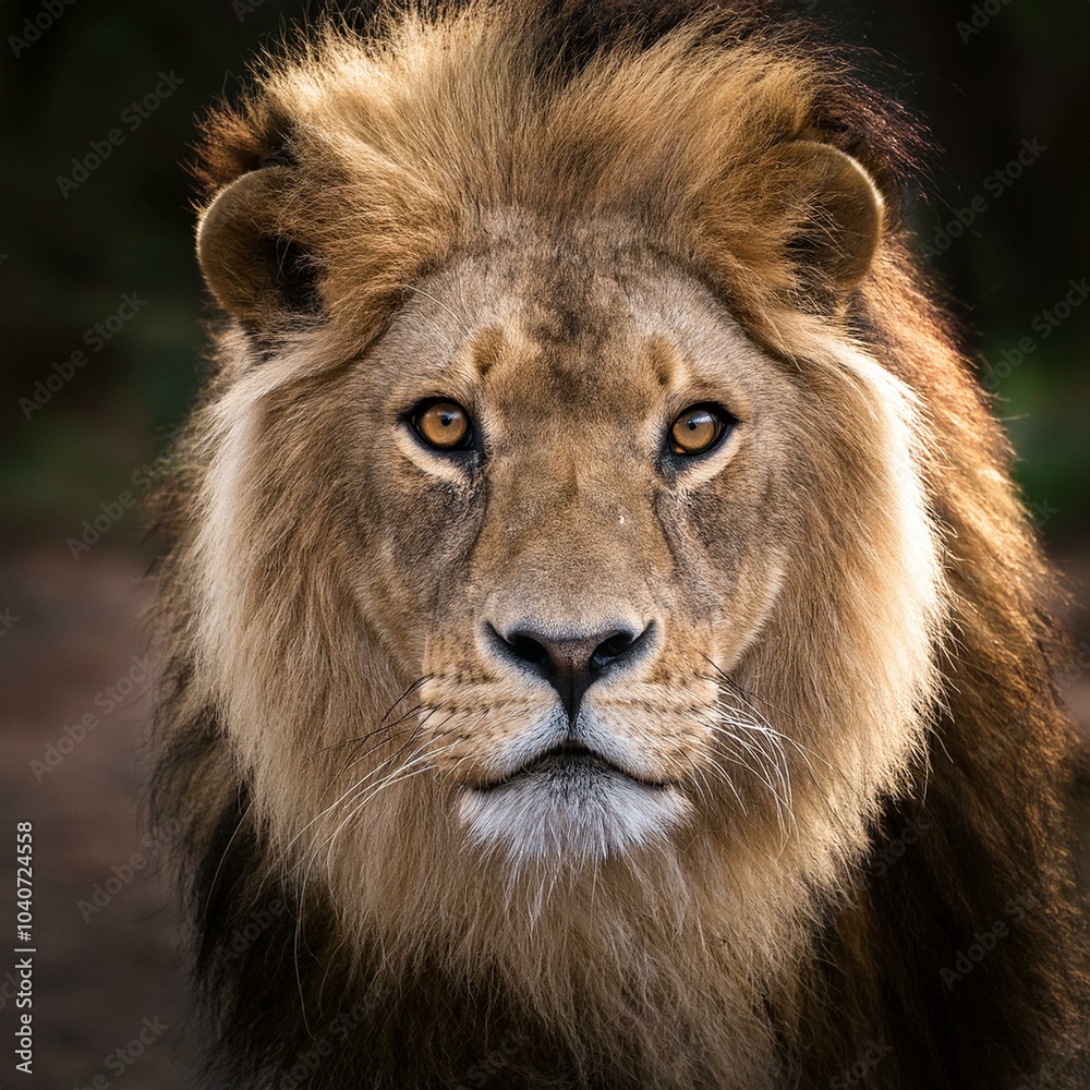 Naklejka premium The lion is stalking its prey with sharp eyes