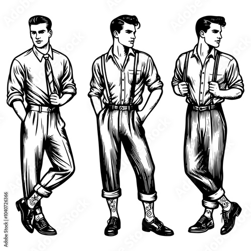 men in business suits. Vector, generative ai.