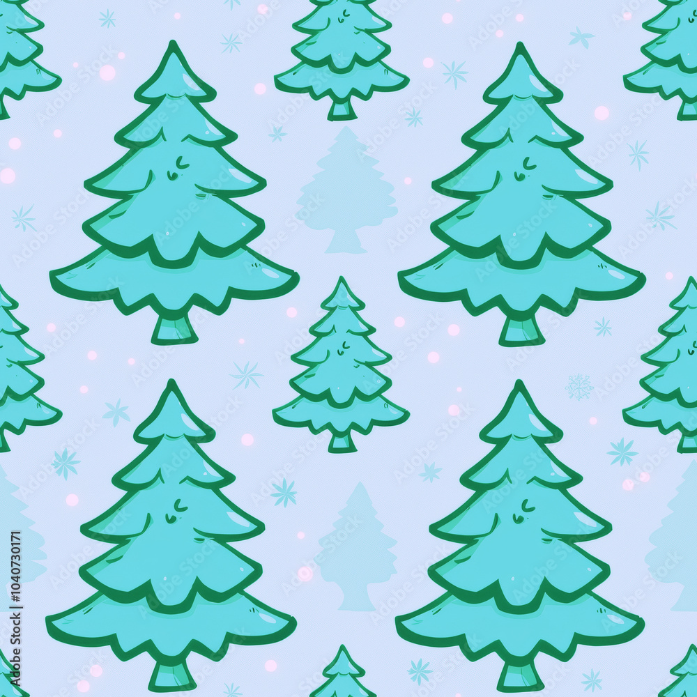 Fototapeta premium Seamless cartoon background for New Year celebrations and festive holiday themes