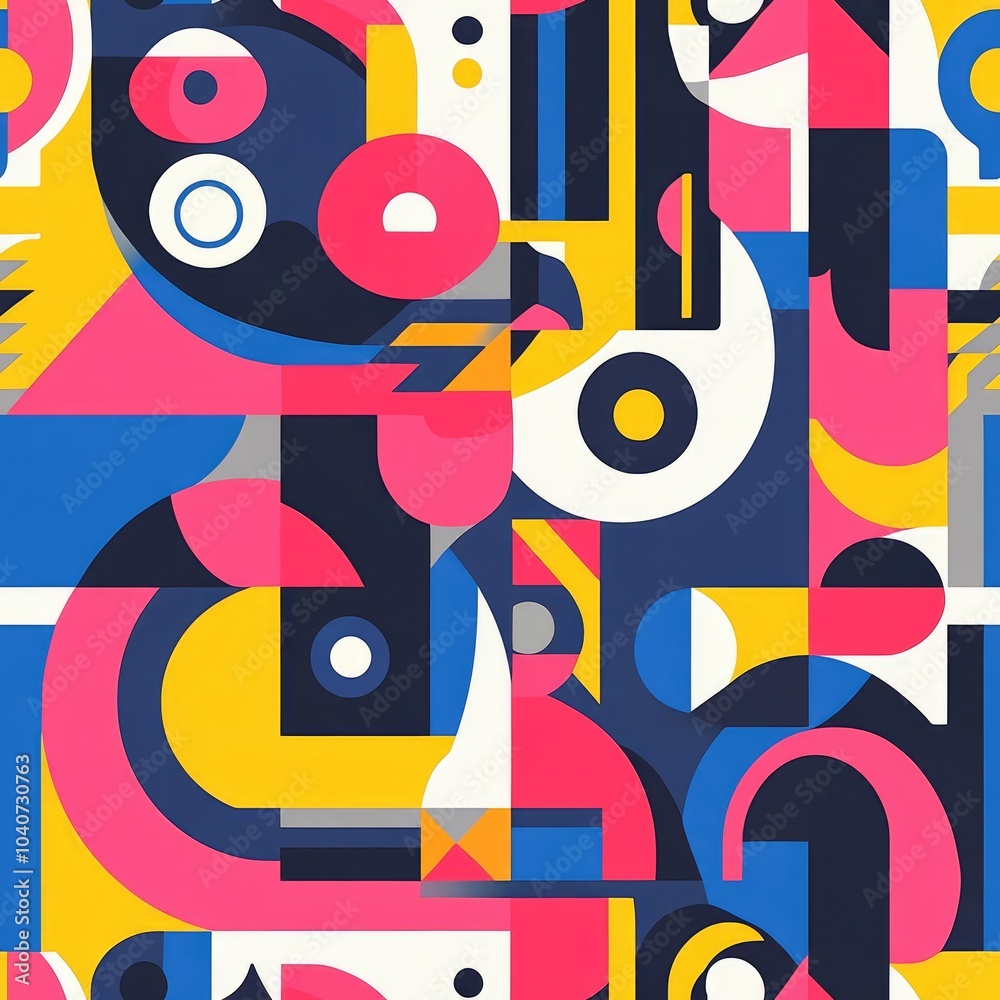Obraz premium Abstract geometric pattern with vibrant colors and shapes.
