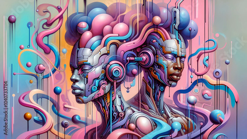 Afrofuturistic Pastel Visions: The Rise of Ethereal AI photo