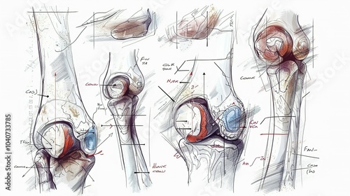 Anatomical Illustration of a Human Knee Joint photo