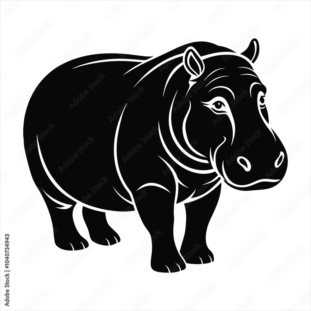 Hippopotamus silhouette vector Hippopotamus silhouette vector