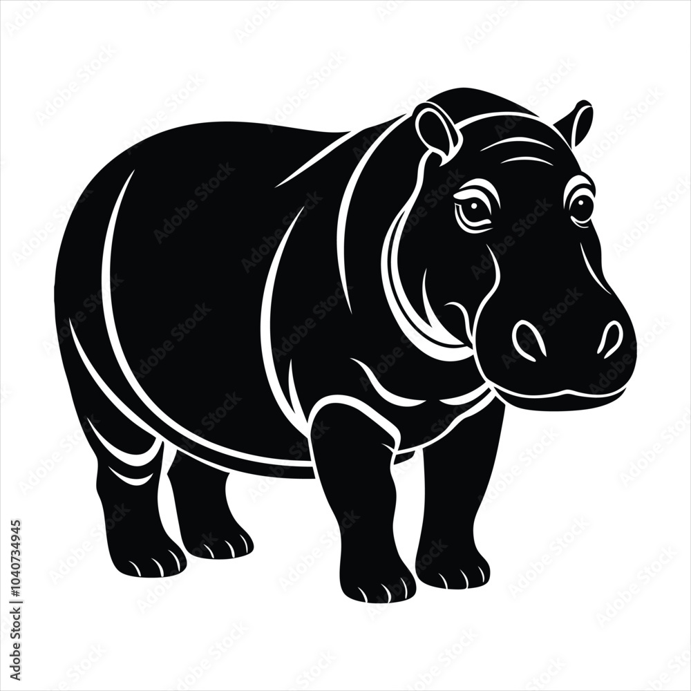 Hippopotamus silhouette vector Hippopotamus silhouette vector