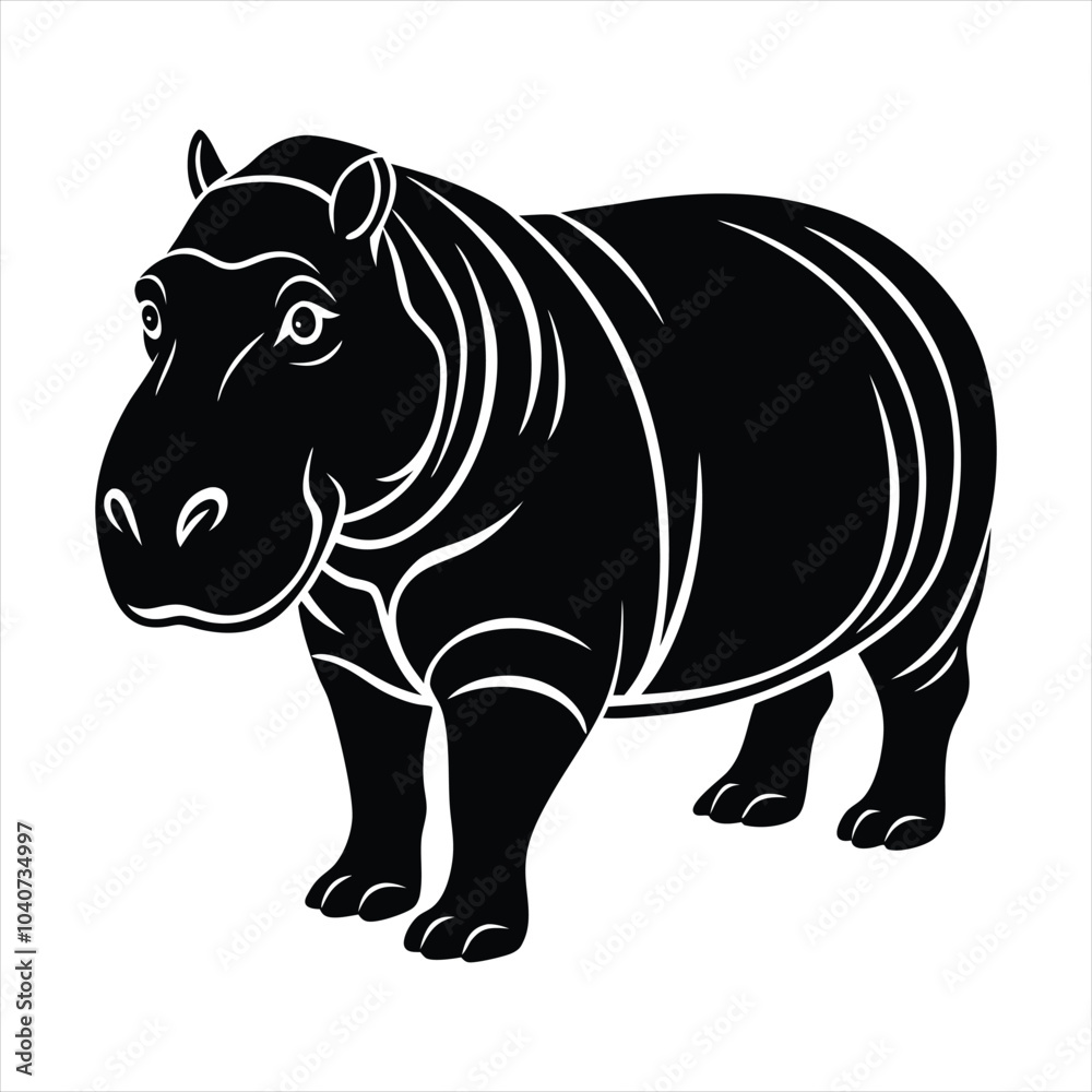 Hippopotamus silhouette vector