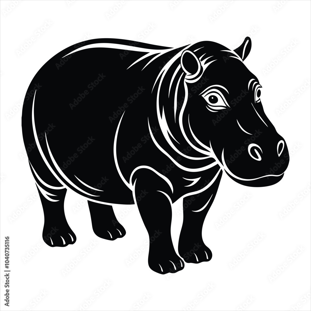 Hippopotamus silhouette vector Hippopotamus silhouette vector