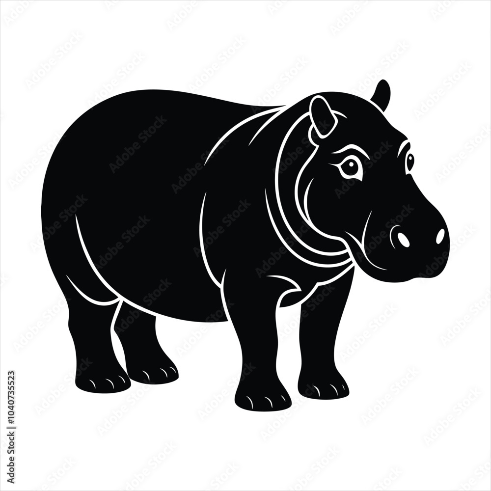 Hippopotamus silhouette vector Hippopotamus silhouette vector