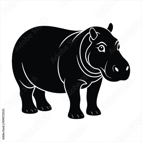 Hippopotamus silhouette vector